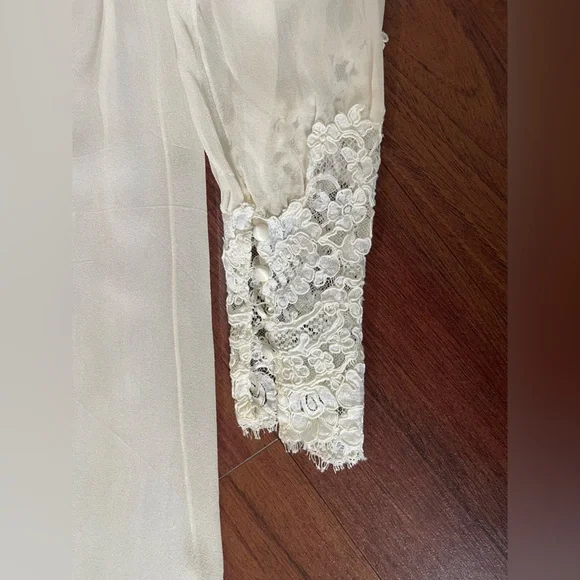 Vintage 100% silk lace wedding sheer robe victoria’s Secret original one size - Picture 8 of 16